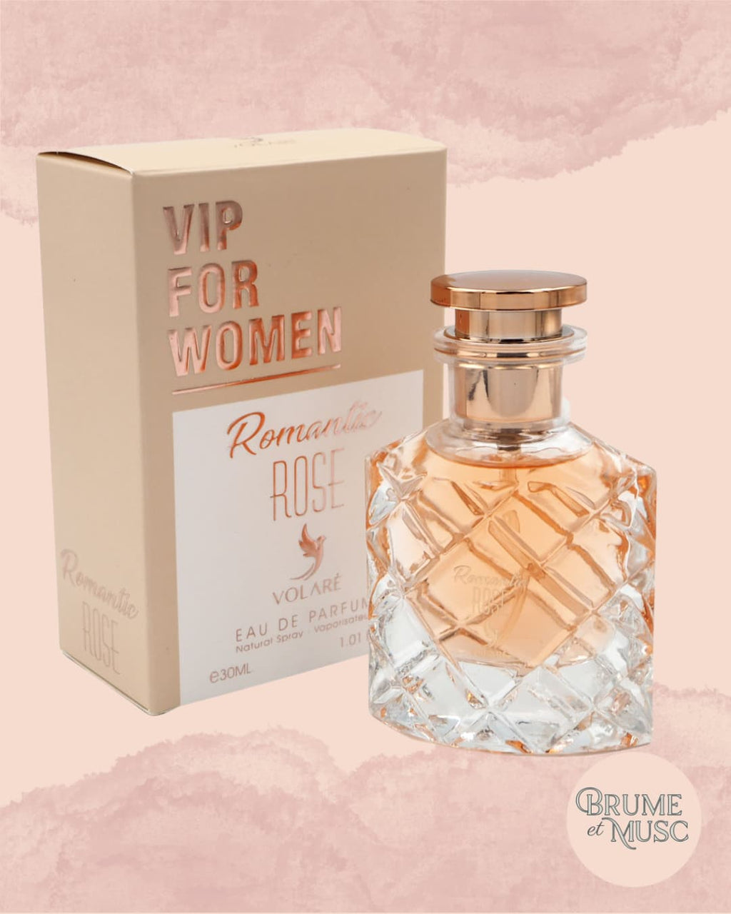 Parfum femme Romantic Rose VIP Volaré 30ml notes champagne et rose