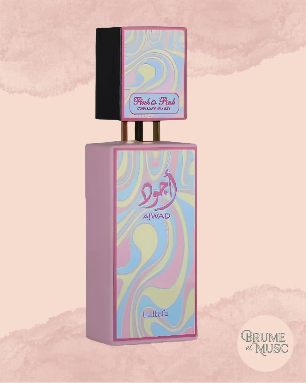 Flacon d'eau de parfum Ajwad Pink to Pink Creamy Elixir 60ml par Lattafa