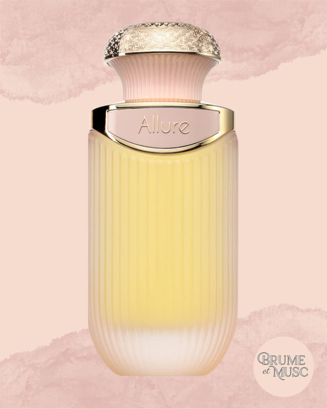 Flacon Allure de Jenny Glow, parfum floral frais aux notes de poire, jasmin et vanille.