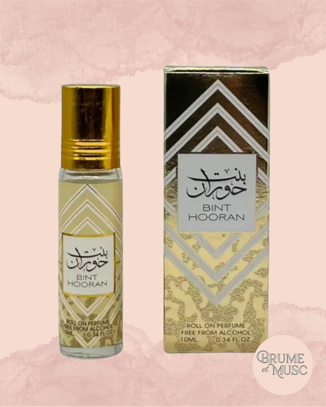 Parfum roll-on Bint Hooran par Ard Al Zaafaran, flacon 10ml compact aux notes de safran, lotus bleu et ambre.