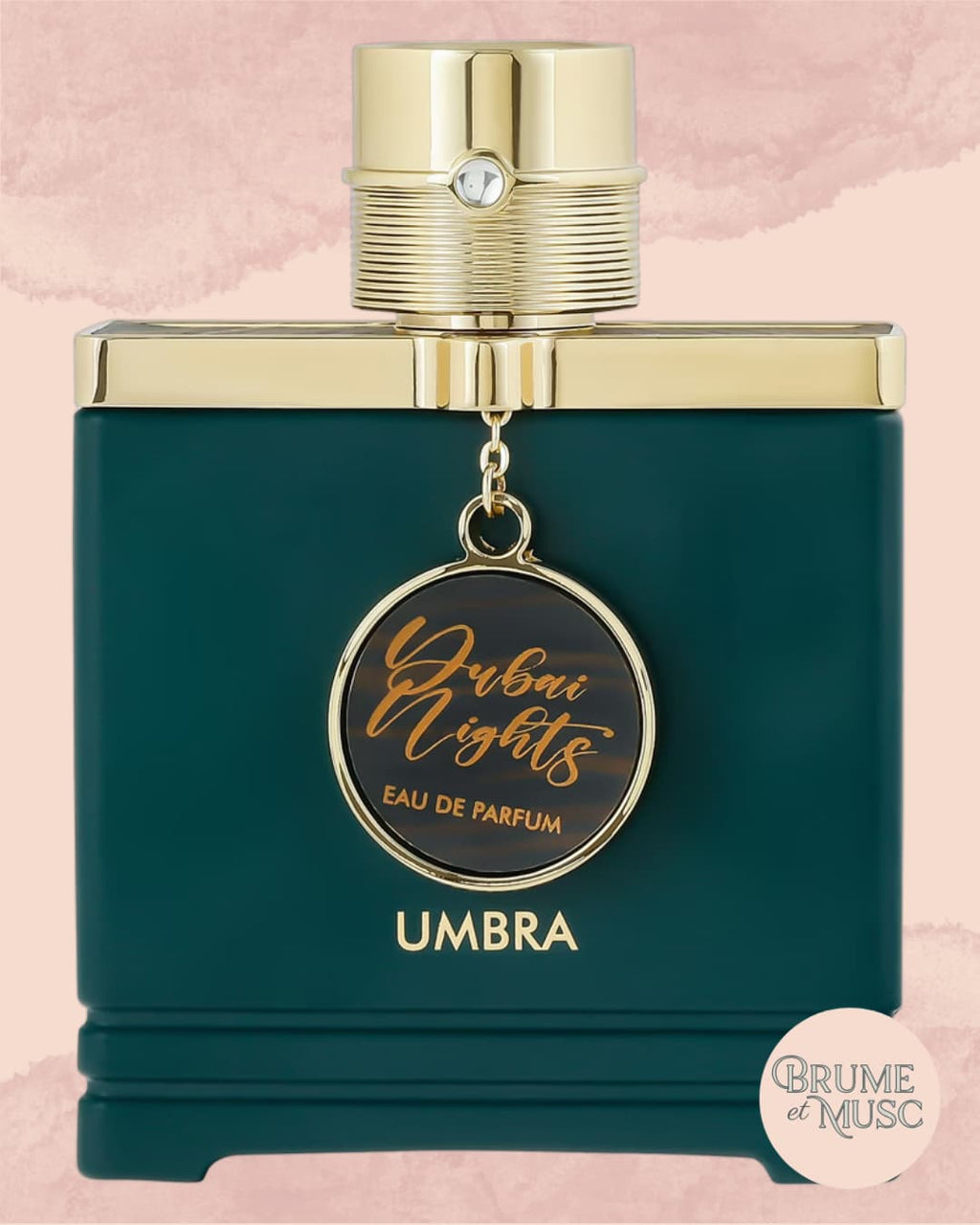 Flacon Dubai Nights Umbra par Armaf, eau de parfum fraîche aux notes de yuzu, gingembre et cèdre