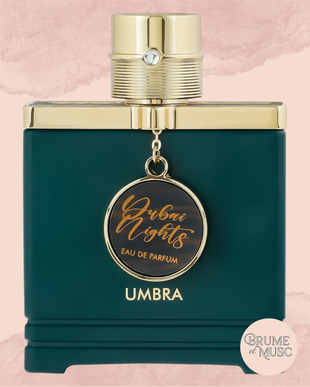 Flacon Dubai Nights Umbra par Armaf, eau de parfum fraîche aux notes de yuzu, gingembre et cèdre