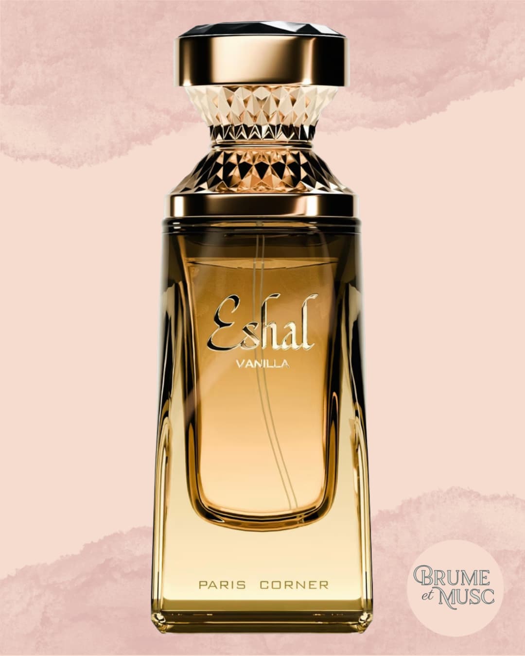 Flacon de parfum Eshal Vanilla Paris Corner, senteur vanille sucrée et caramel