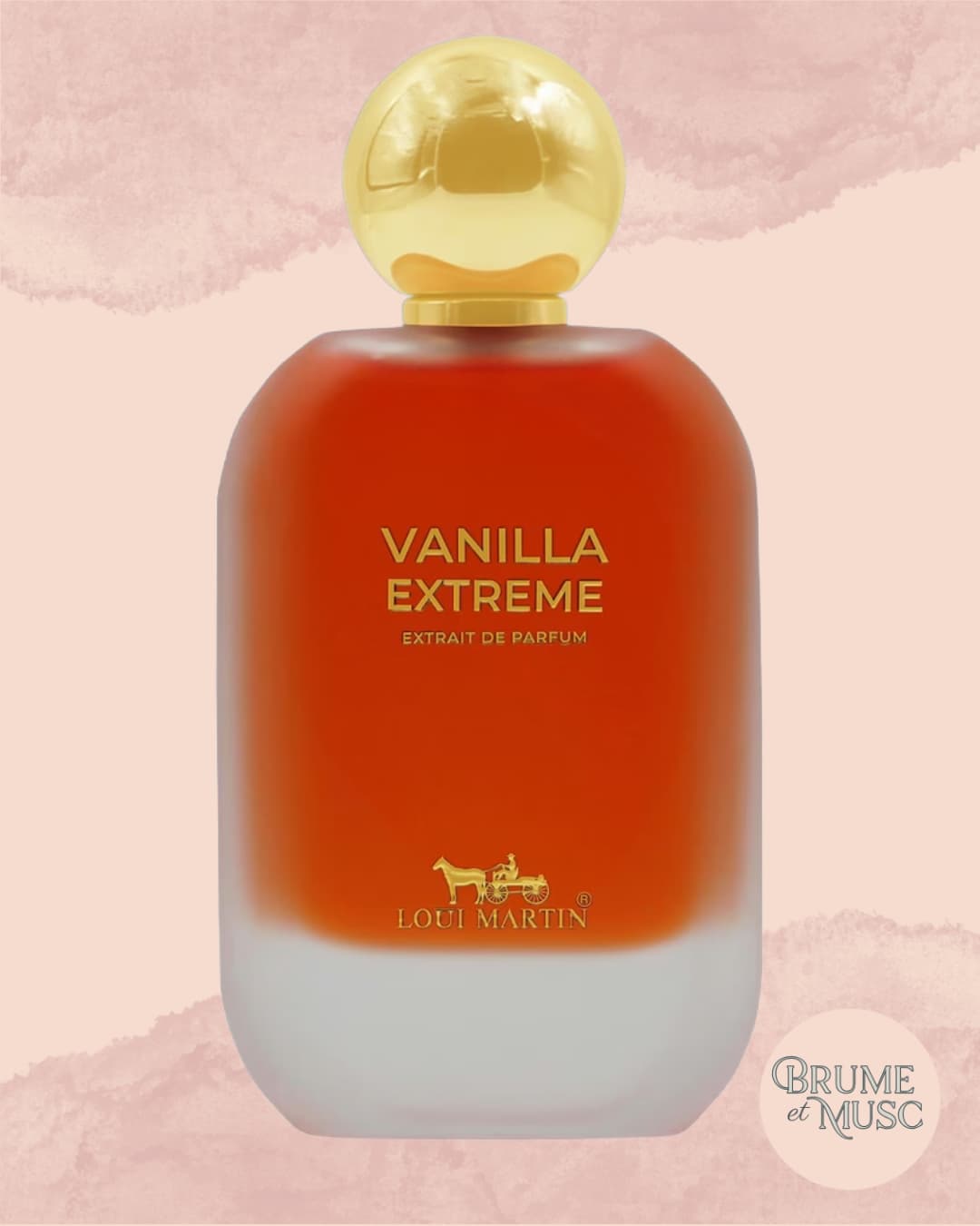 Flacon de l'extrait de parfum Vanilla Extreme Loui Martin, fragrance vanille et cassonade