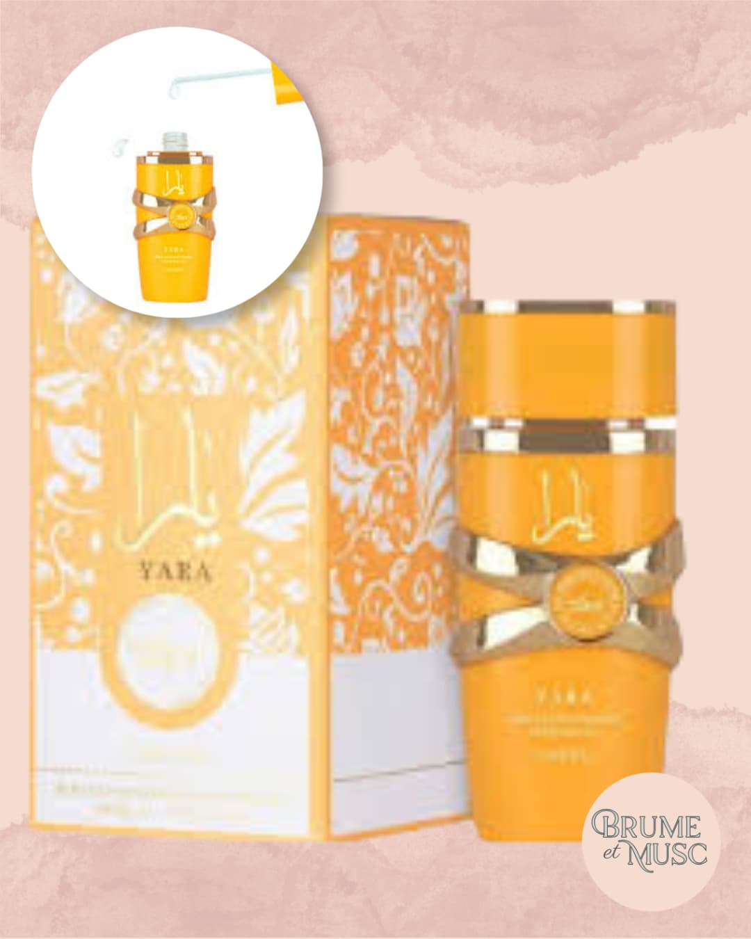 Huile parfumée Yara Tous Lattafa flacon jaune prestige 20ml