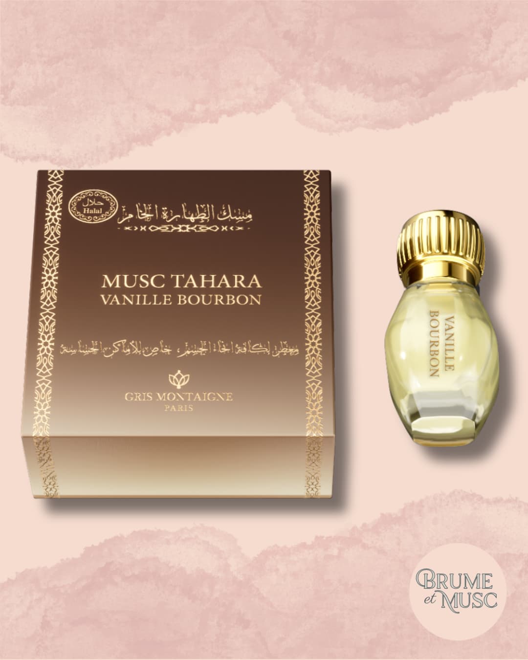 Texture crémeuse du Musc Tahara Vanille Bourbon, parfum blanc poudré sans alcool