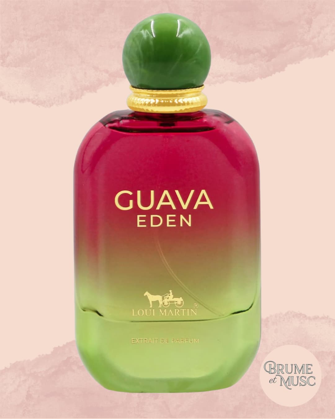 Flacon Guava Eden Loui Martin, extrait de parfum aux notes tropicales de goyave et de rose - Brume et Musc.
