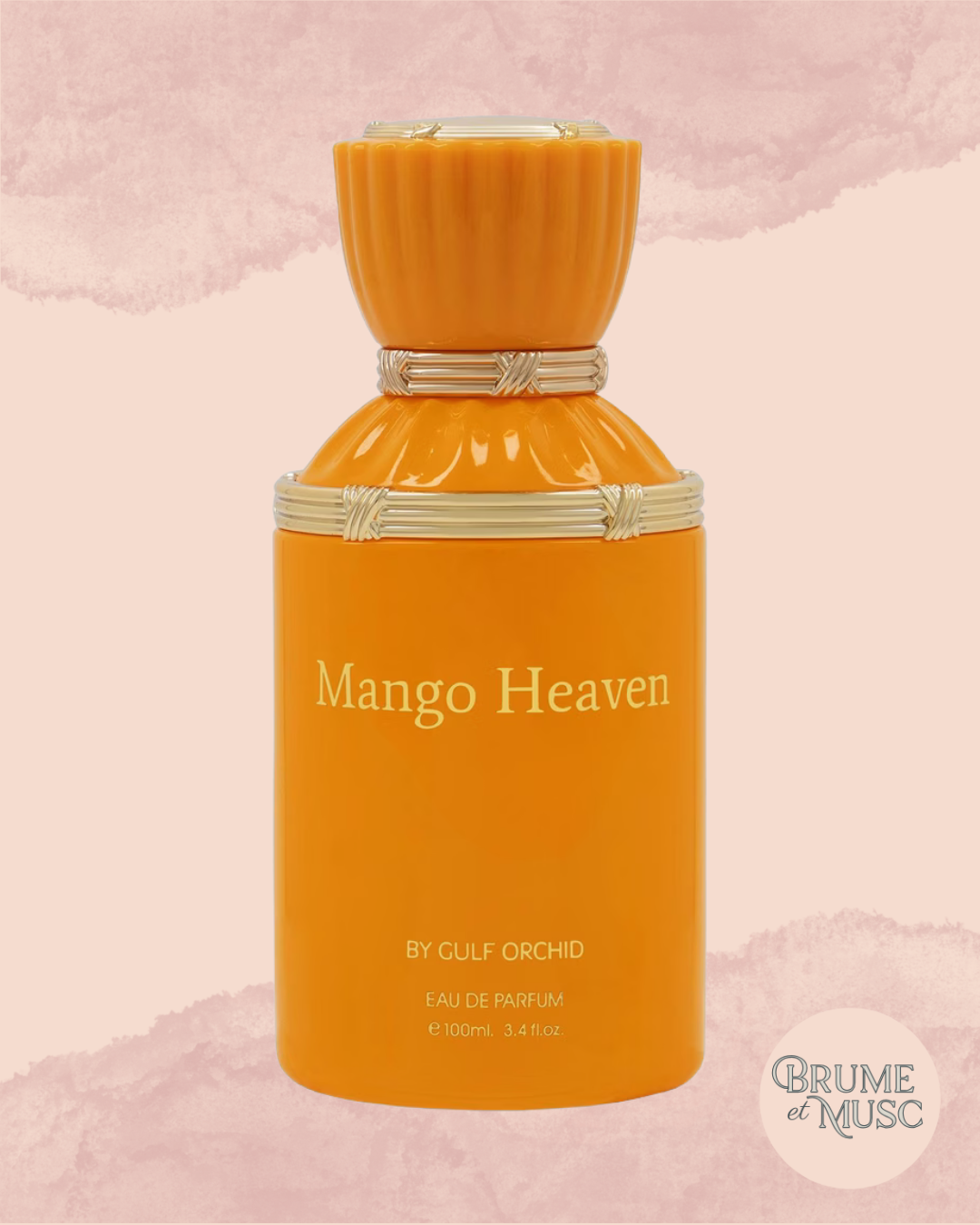 Flacon de parfum Mango Heaven par Gulf Orchid, senteur mangue tropicale et caramel