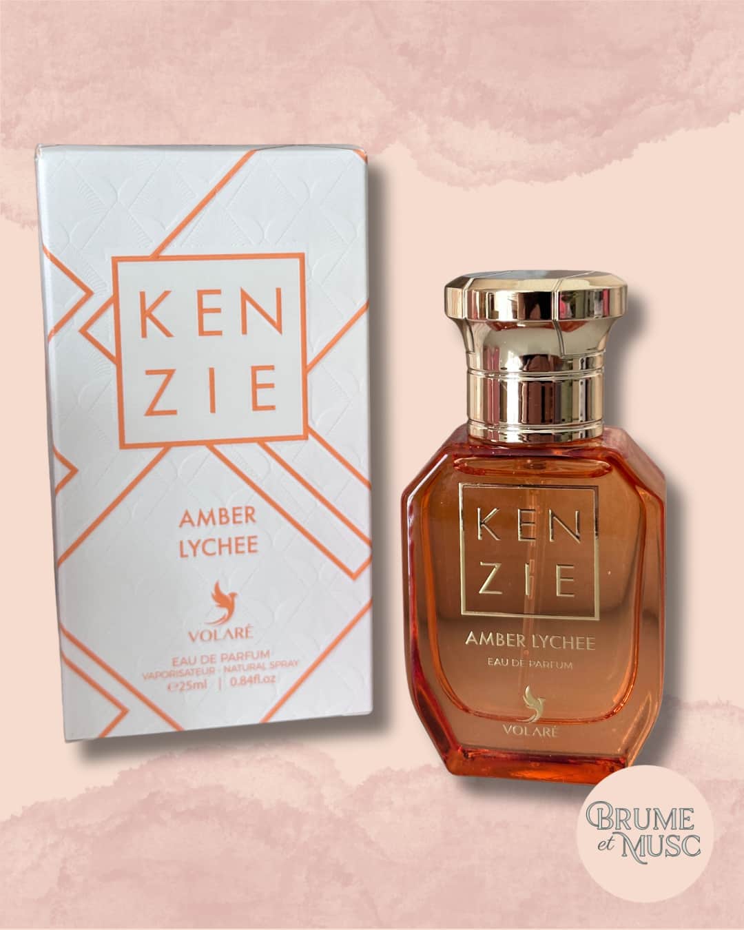 Eau de parfum Kenzie Amber Lychee Volaré 25ml, fragrance litchi et rose