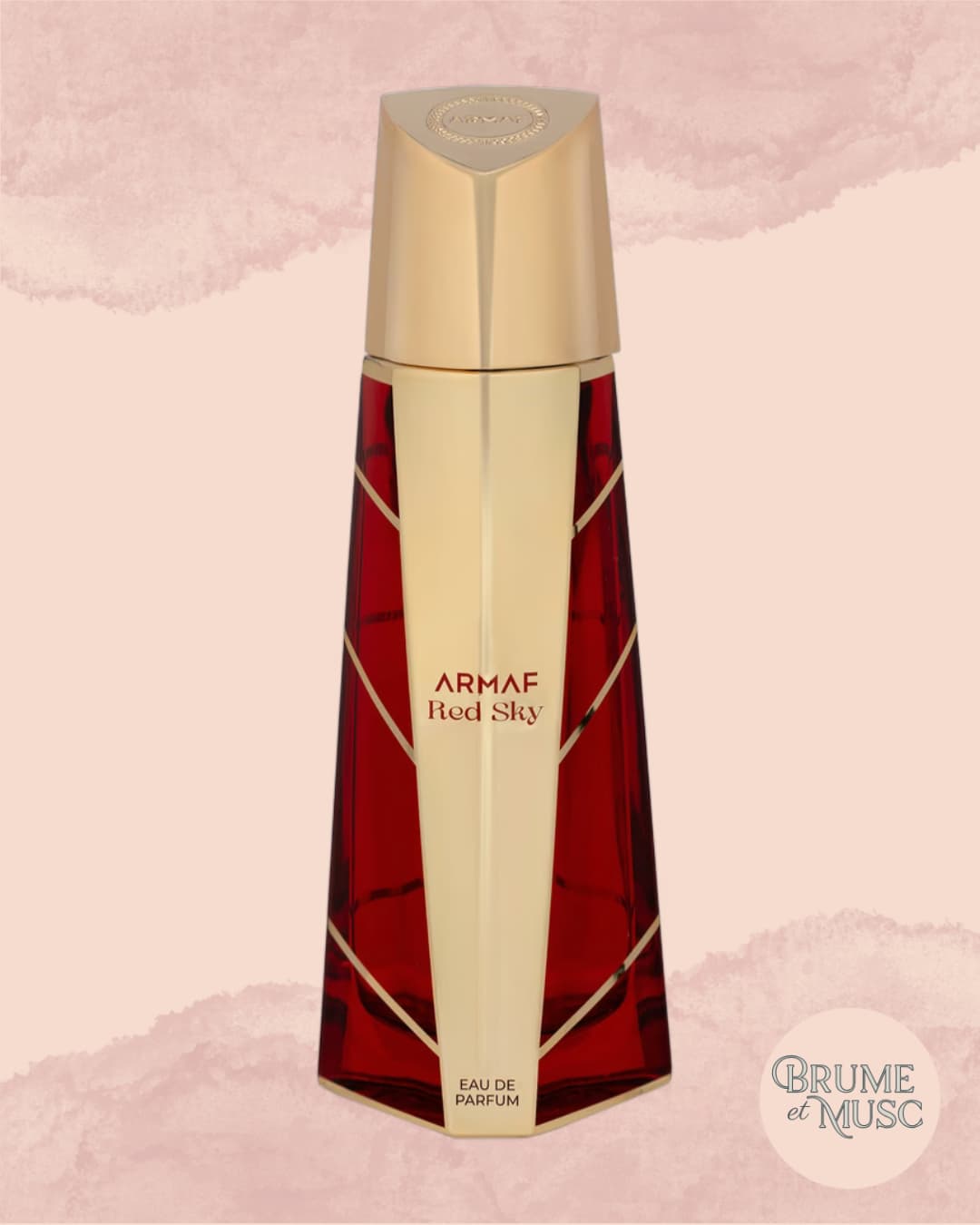 Flacon Red Sky Armaf, parfum sophistiqué aux notes d'amande, rose et vanille