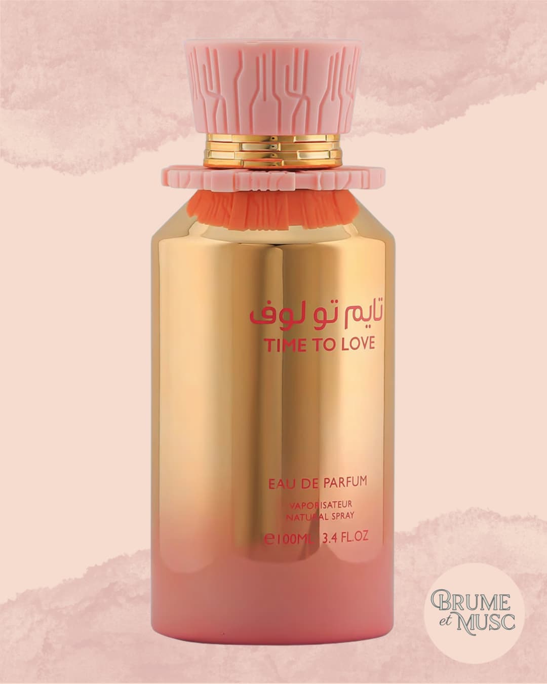 Flacon prestigieux Time to Love par Risala, parfum oriental à la fleur d'oranger et ambre